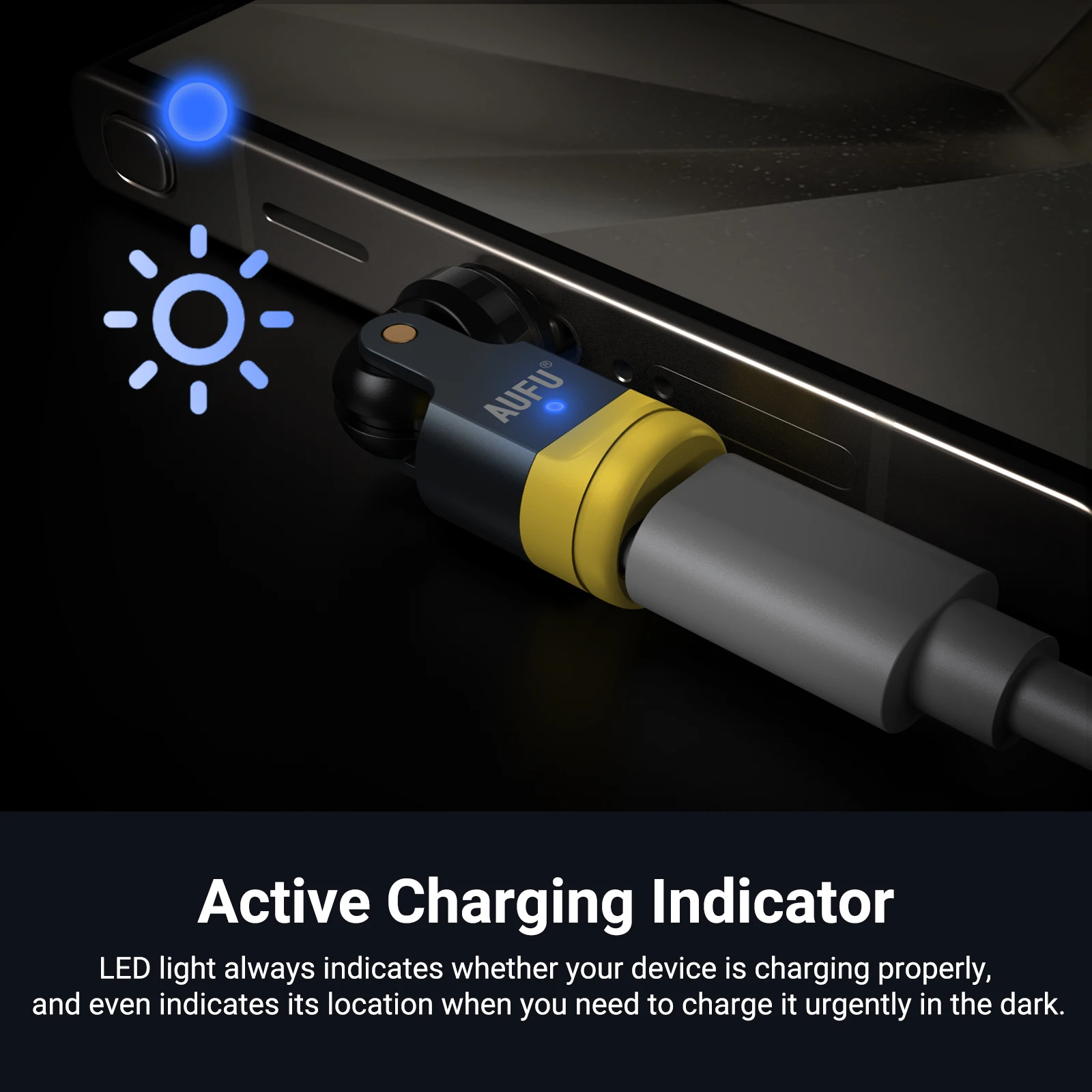 540 Degree Rotating Magnetic Adapter USB to Type-C Charging Cable Converter for iPhone17