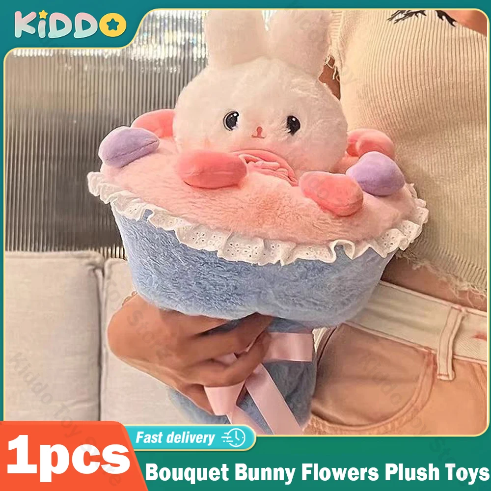 Bouquet Bunny Flowers Plush Toys for Girls/Women Best Gifts For Valentine's Day Creative Design Bunny Doll Kids Xmas Gifts