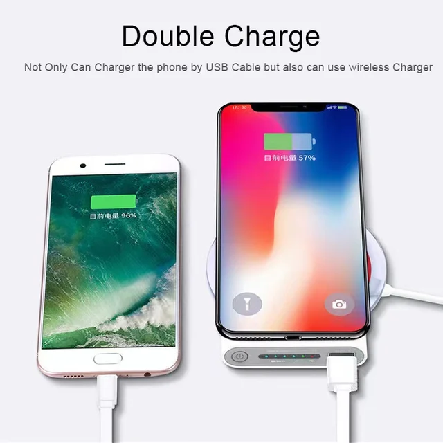 Free Shipping 200000mAh Wireless Power Bank Two-way Fast Charging Powerbank Portable Charger Type-c External Battery for IPhone 5