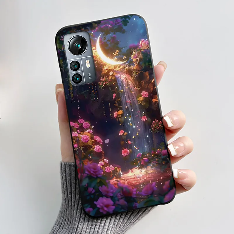 Black Shockproof Soft Shell Phone Case with Lucky Rabbit and Floral Pattern