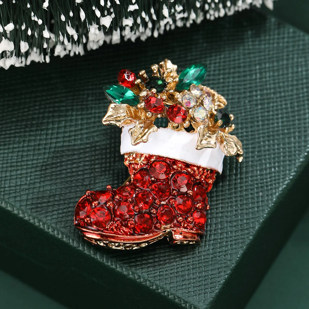 

Women's brooch christmas rhinestone pins red socks lapel pins new year gift party office jewelry clothing accessories