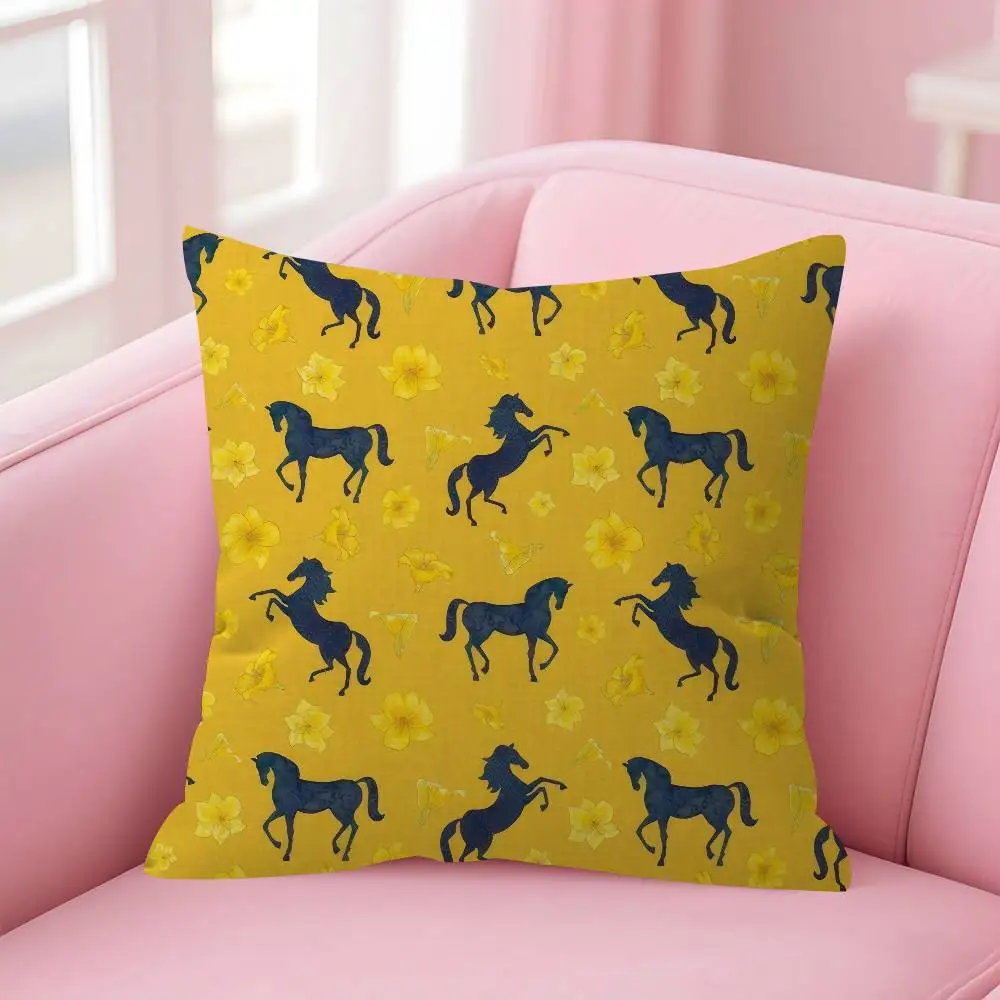 Luxuriöses Pferde-Motiv Bedrucktes Kissen Geschenk Heim Büro Dekoration Schlafzimmer Sofa Auto Kissenbezug 45x45 – Detail 11
