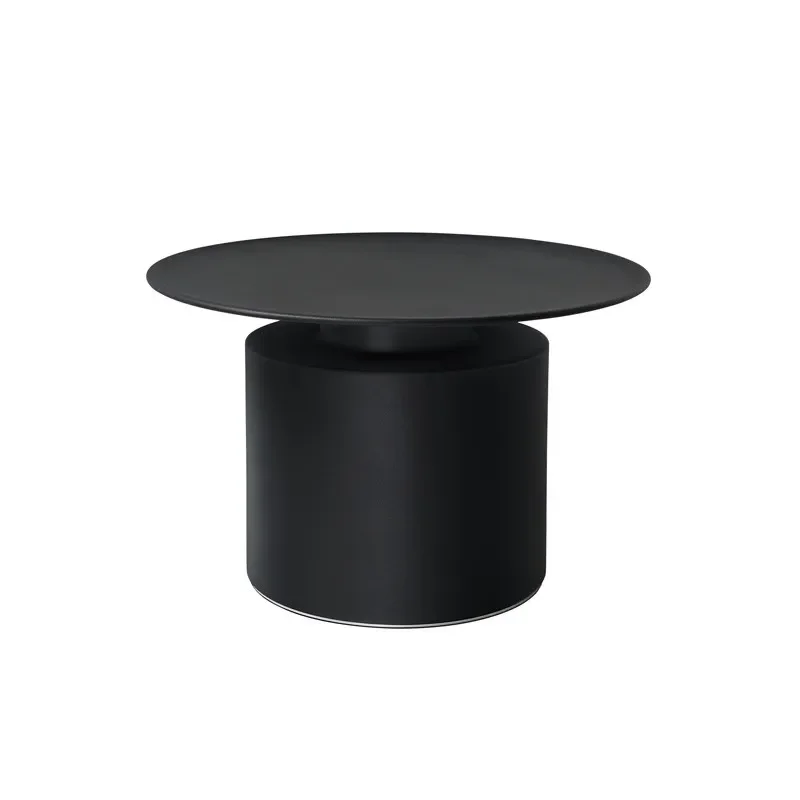 

High-end small family metal sofa beside end tables light luxury creative small tea table living room simple and modern combina