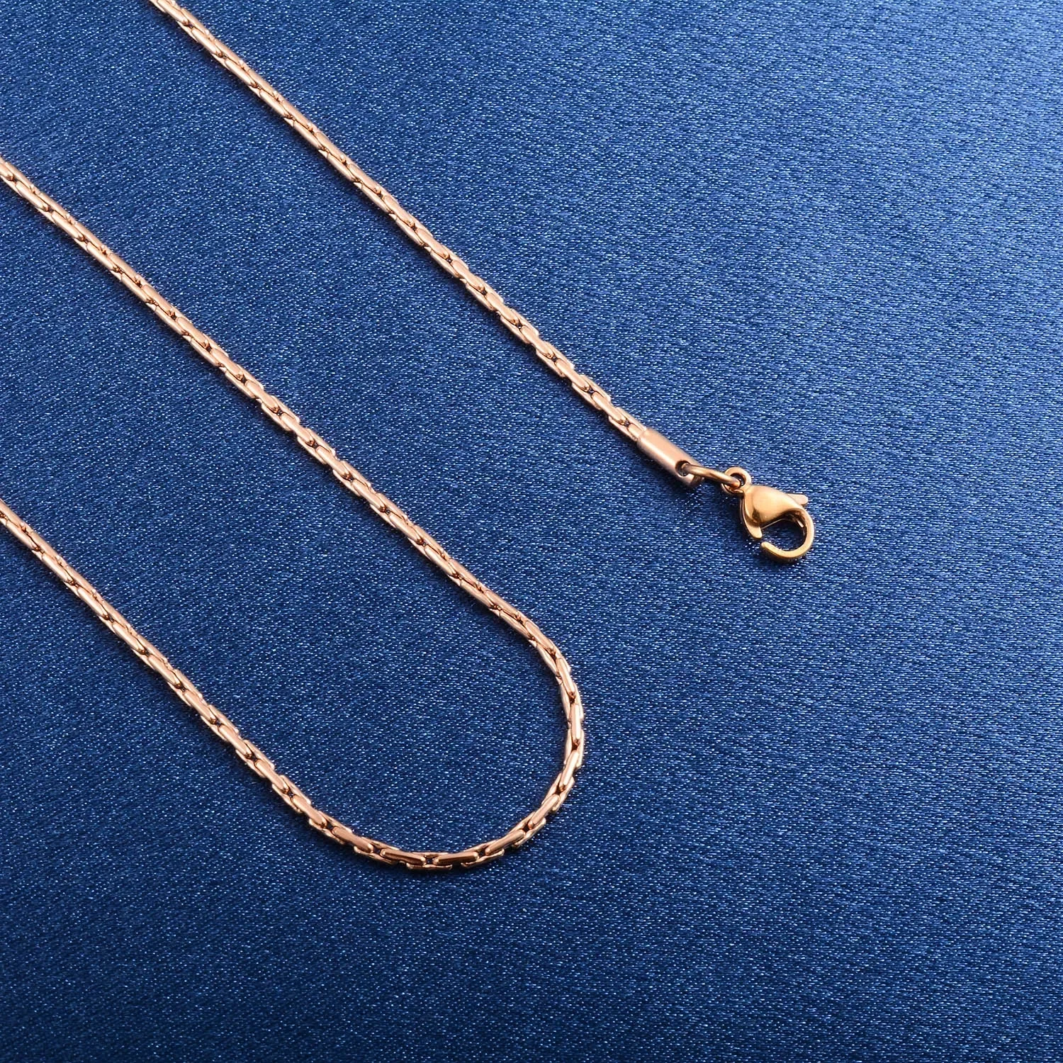 Rose Gold Stainless Steel Necklace - Multi-Style Chain Jewelry Accessory