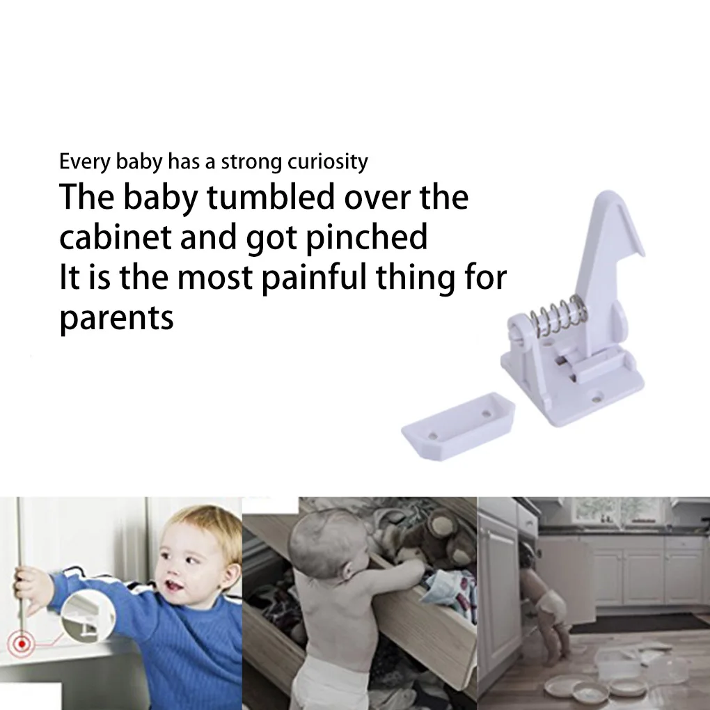 Cabinet Lock Child Lock Pack of 6 Baby Safety Lock Living Room Bedroom Kitchen Cupboard Cabinet Door Drawer Punch Free Kids Protector Locks