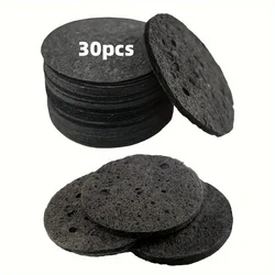 Natural Spa Cosmetic Sponges - Alcohol & Fragrance Free Facial Cleansing and Exfoliating Sheets (30 Pieces) (30PCS - Black)