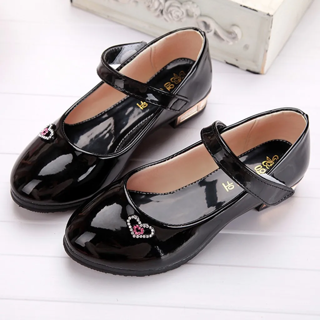Girls Cute Sequins Bow Sandals Princess Shoes Solid Colour Fashion Glossy Sandals Single Shoes Comfort Breathable Casual