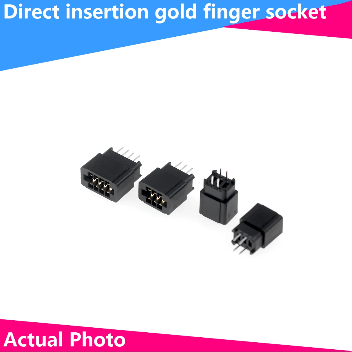 5Pcs 2.54mm Pitch Edge Card Slot Connector PCB Gold Finger Socket Through Hole 8/10/12/16/18/20/28/30/36/40/50/60/72/80/98 Pin