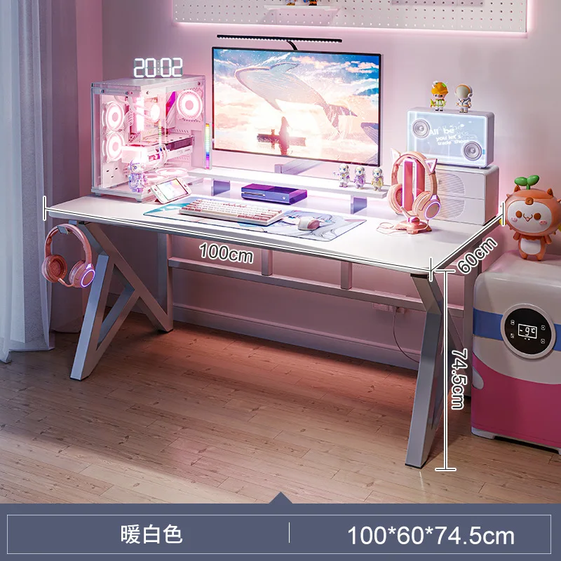 Mesa Esport Simples para Estudo e Escrita, Mesa Branca para Estudo e Quarto, Computador e Jogos, Mobiliário Doméstico, Escritório e Sala de Estar