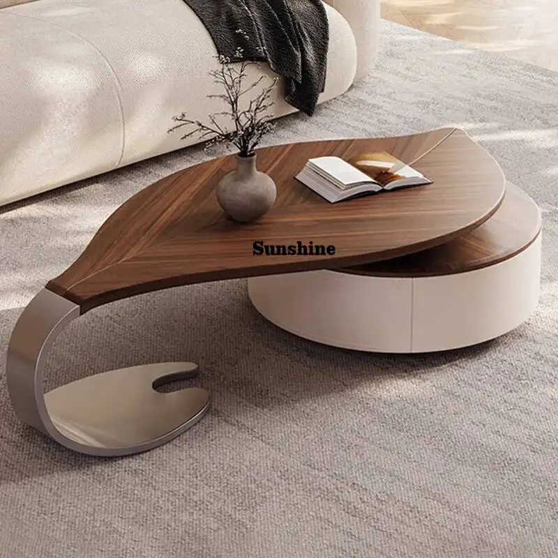 طاولة قهوة خشب الجوز تصميم عصري