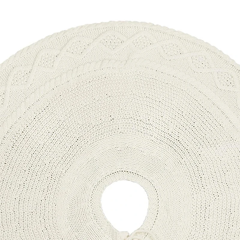 Christmas Tree Skirt 62cm 91cm 122cm Christmas Tree Skirt Solid Color Christmas Tree Mat Decoration Knit Holiday Party Decoration