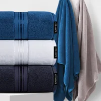 Serviette de bain épaisse 100% coton pour adulte, super absorbante, douce pour la peau, lavage du visage, salle de bain 2