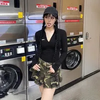 Jupes plissées de style américain pour femmes, vêtements vintage, camsalomon, High Street Fit, étudiants, tout match, jeune, sexy, chic, été 6