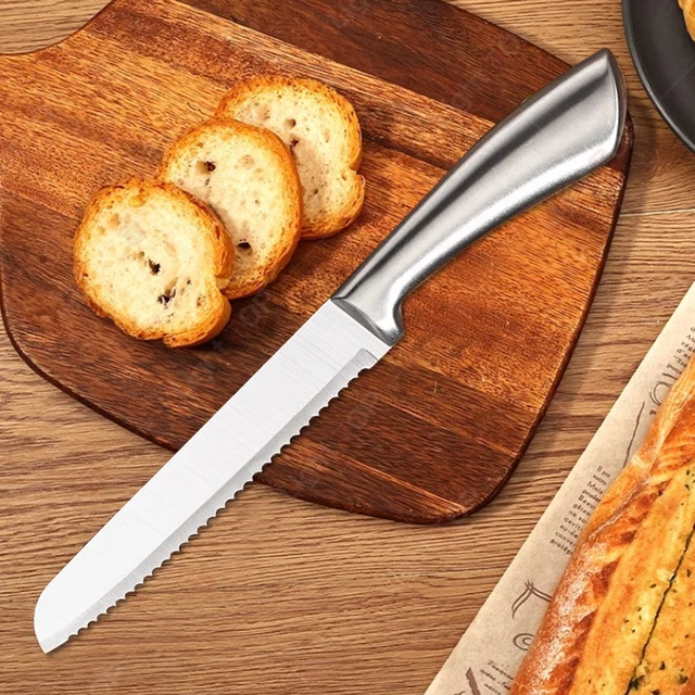 Set di coltelli da cucina professionali interamente in acciaio Coltello Santoku da 7 pollici Mannaia per carne Coltello per disossare Accessori da cucina per tagliare il pane 5