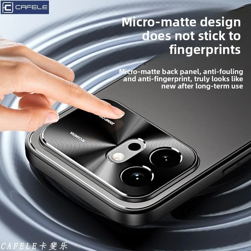 Frosted Metal Lens Cover with Integrated Stand and Shockproof Bumper