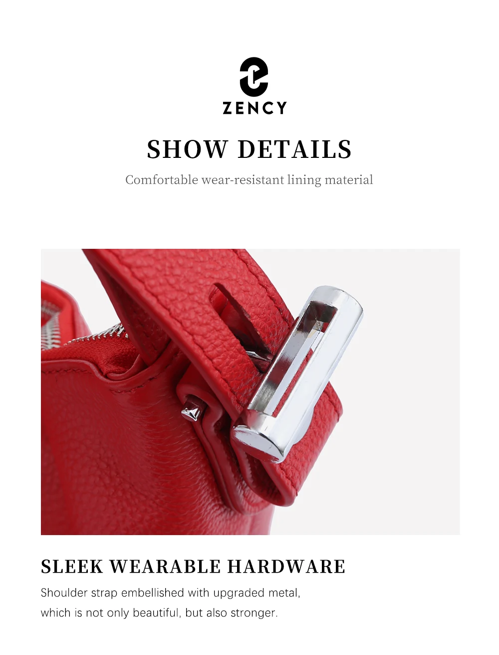 Zency Winter Bag 100% Echtleder OL-Stil Damen Handtasche Mode Damen Schultertaschen Klassische Handtasche Umhängetasche Crossbody Tasche – Detail 19