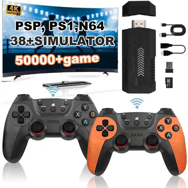 X2Pro TV Game Stick 4K HD poignée vidéo Console de jeu 40K/50K jeux 64g/128g pour PSP rétro jeux d'arcade PK M15 Pro pour les jeux à domicile 1