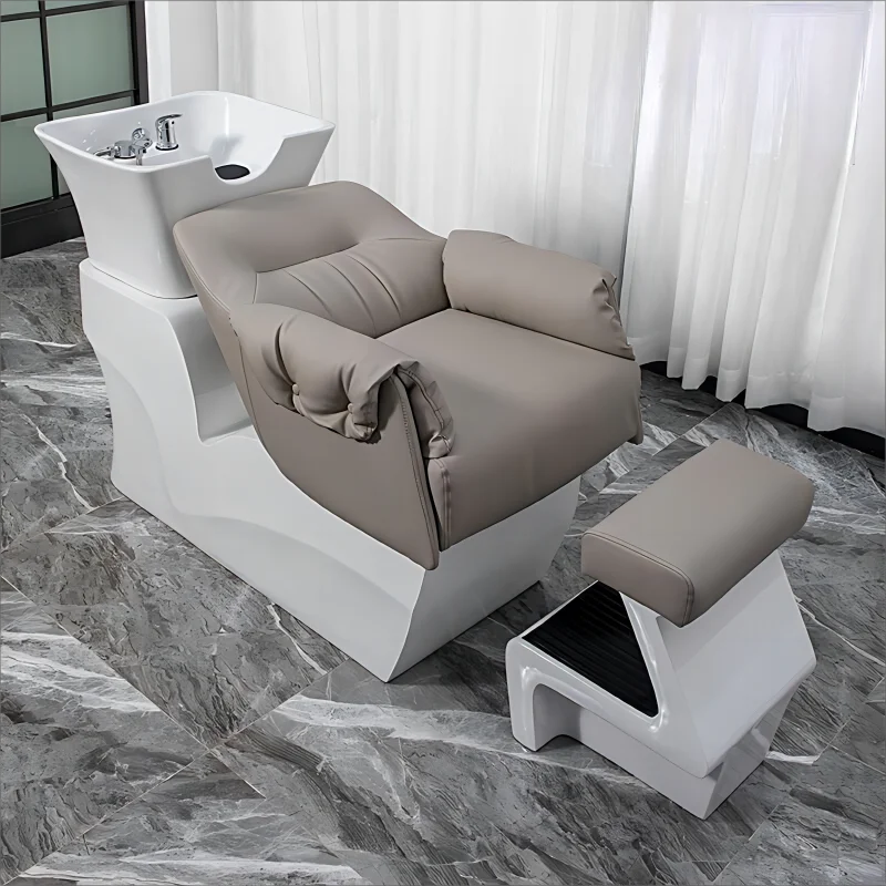 Specialty Hair Salon Shampoo Chairs Flush Ceramic Hairdresser Simple Hairdresser Shampoo Chair Fotel Fryzjerski Furniture QF50SC