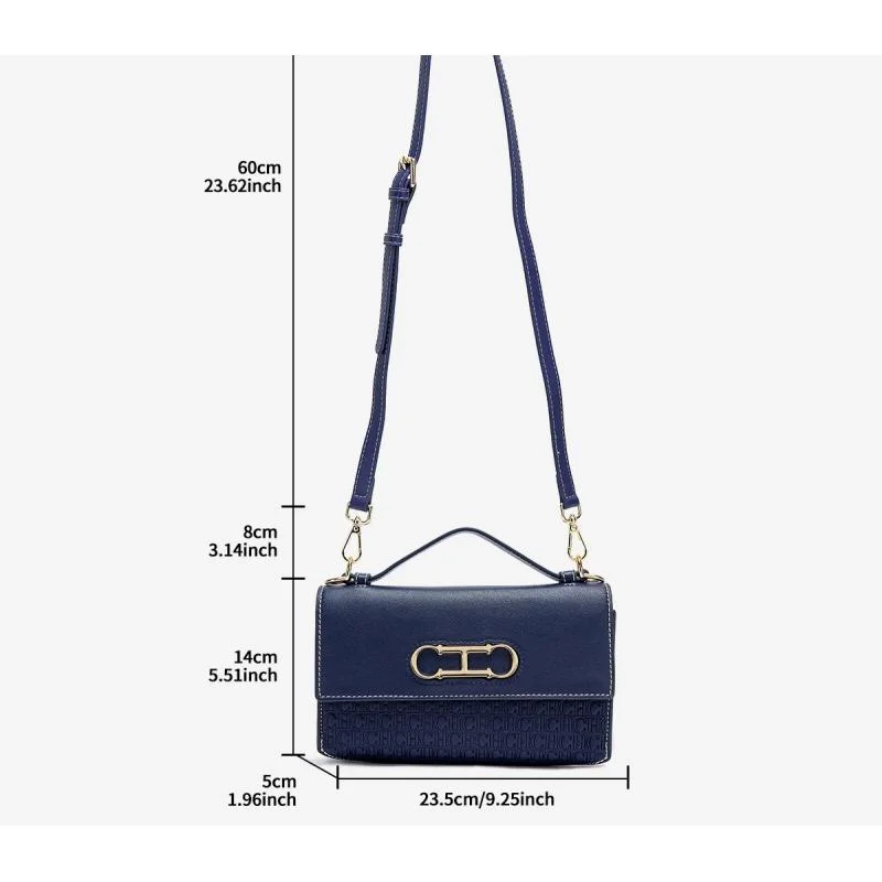 Sac à main en cuir premium CH avec monogramme en relief