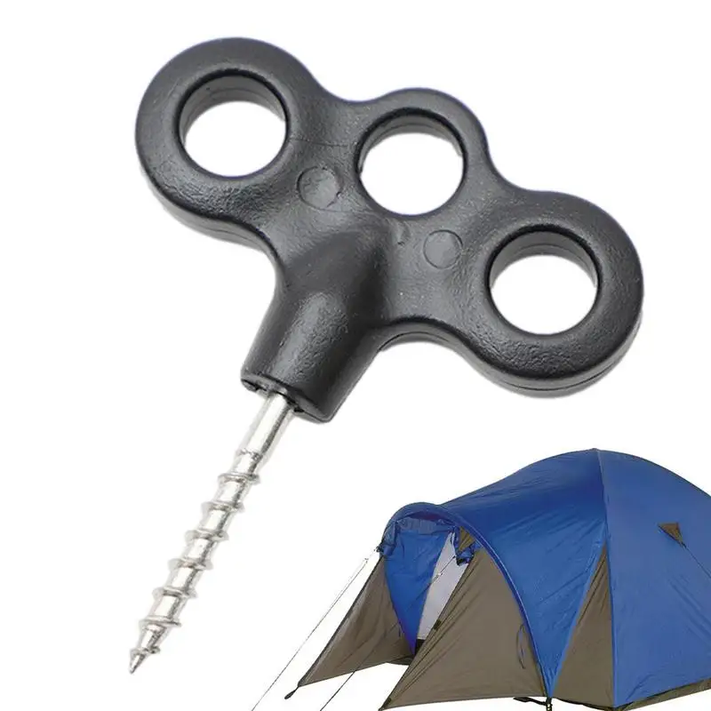

Tent Nail Stainless Steel Threaded Ground Anchor Screw For Guy Lines Canopy Wind Rope Anchor For Trampoline Awning Fixing For