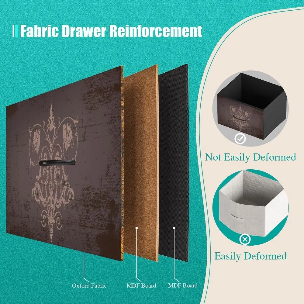 18 Drawer Tall Fabric Storage Dresser with Steel Frame, Waterproof Top for Bedroom Closet Nursery