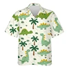 Cartoon Dinosaur 3D Printed Shirts For Men Clothes Cute Design Lapel Blouse Hip Hop Boy Streetwear Harajuku Surfing Short Sleeve 2