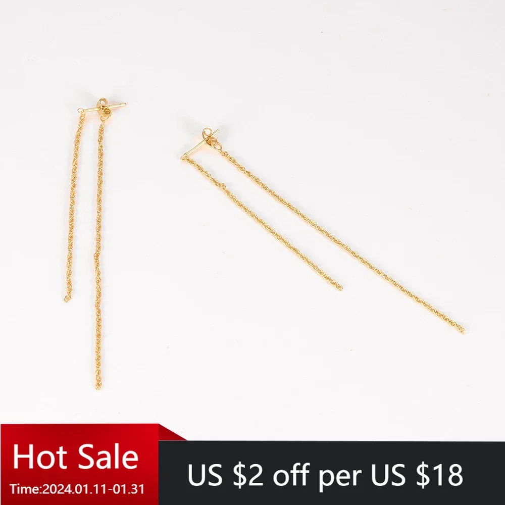 

925 Sterling Silver Long Tassel Drop Stud Earrings for Women Girls Hanging Earings Fashion Fine Jewelry Trendy Gifts