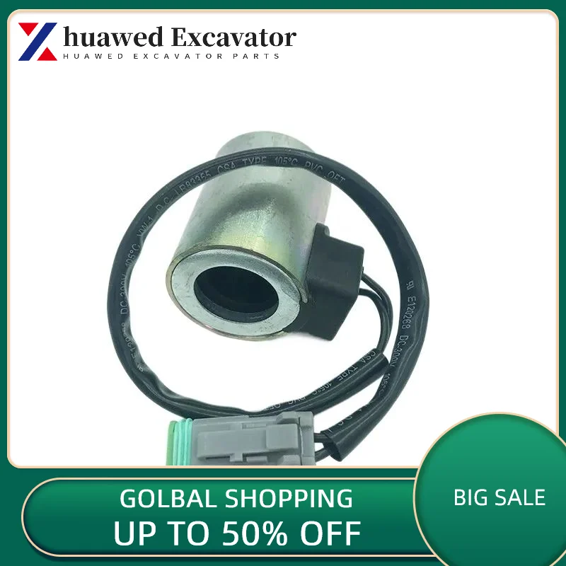 

Excavator accessories XCMG xe80/135/150/200/215/230 pilot safety lock solenoid valve coil