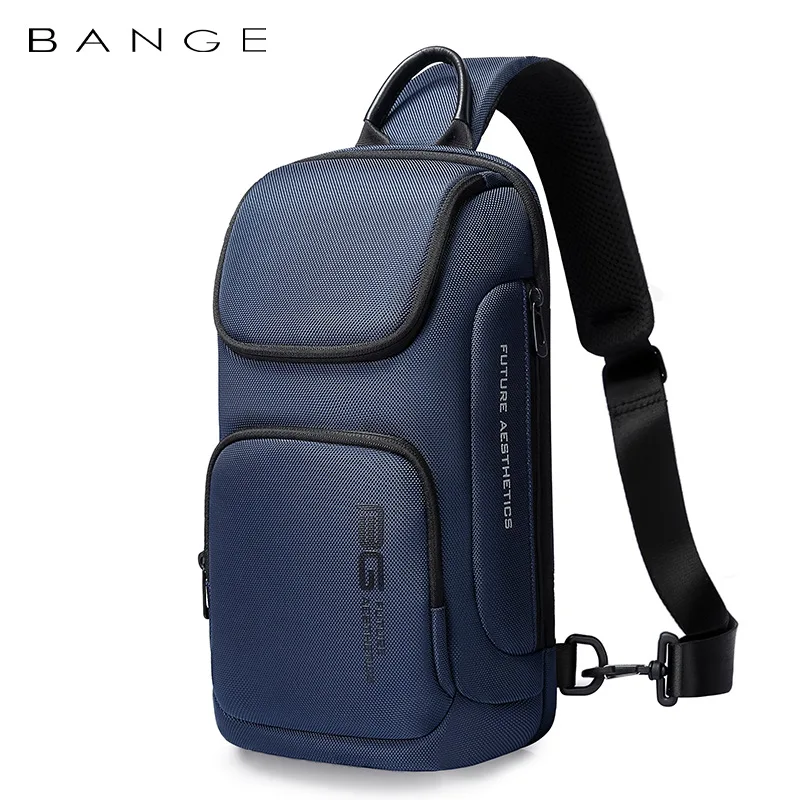 Chest Bags BANGE Large Capacity Men's Messenger Bag Ultralight and Portable Multi Pocket Waterproof Backpack Travel Chest Bag for 9.7" iPad