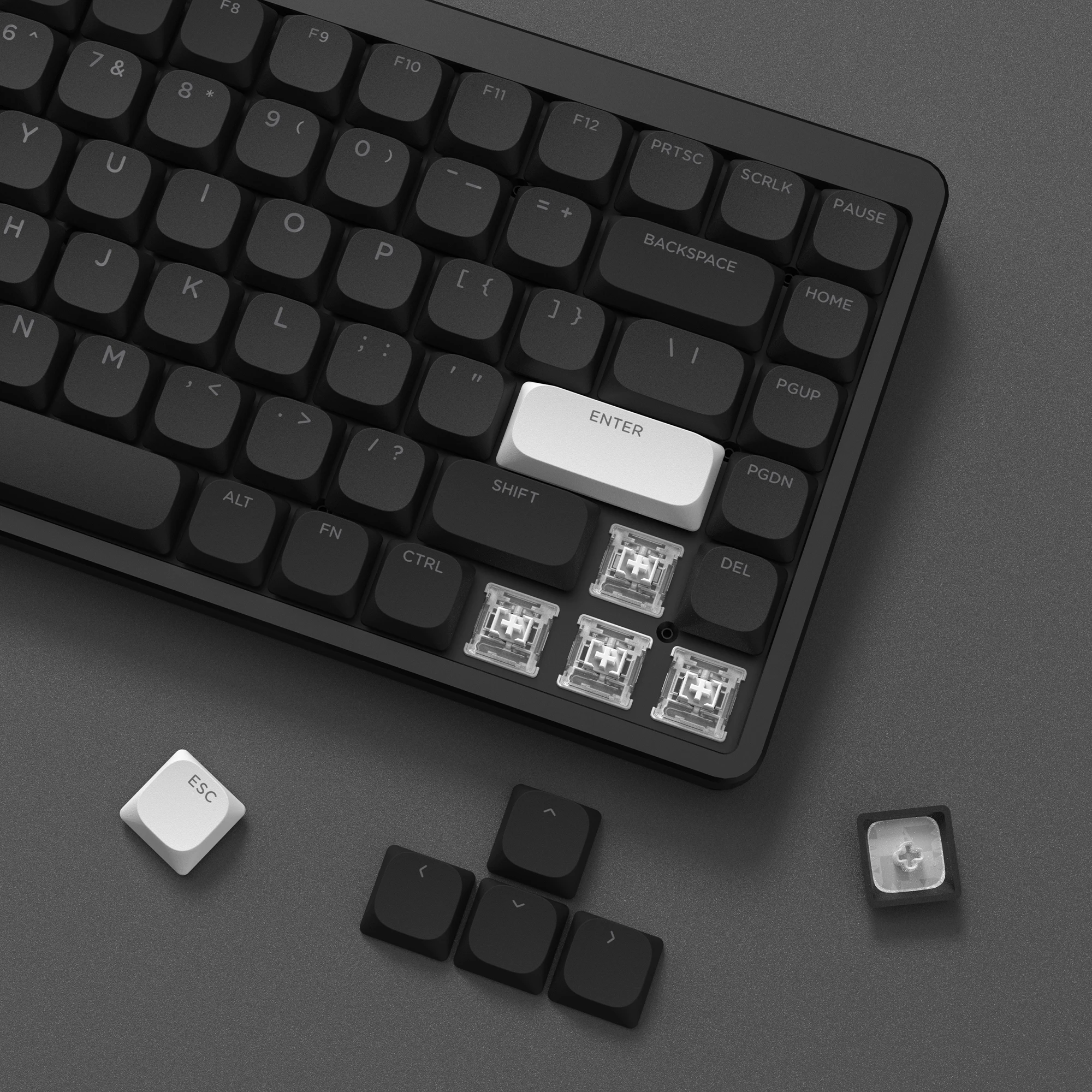 143키 로우 프로파일 WOB 슬림 키캡 이중사출 PBT 키캡 (게이트론 체리 MX 스위치 60% 65% 75% 게이머용 기계식 키보드)