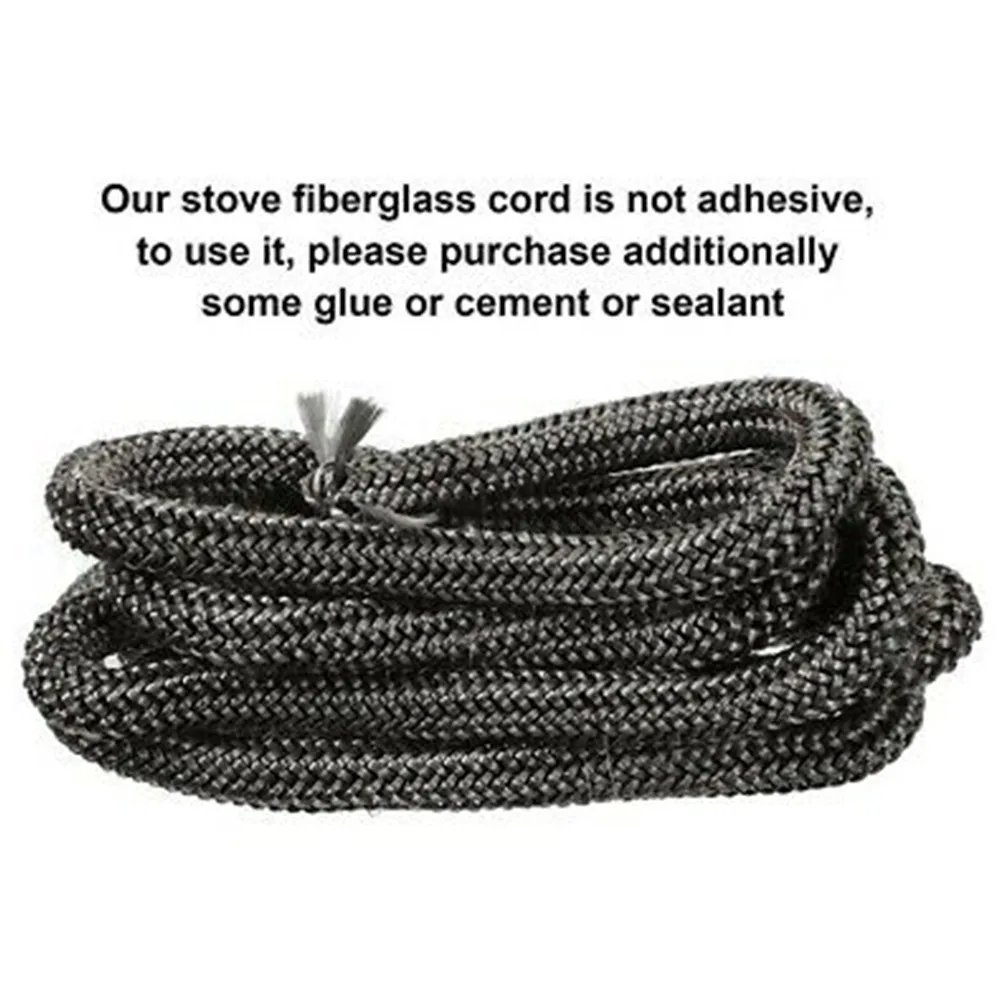 Fireplace Sealing Rope Home Gasket Cord Stove Door Fireplace Cord 6/8mm 2m Length Fiberglass High Temperature Wood Burner Replacement