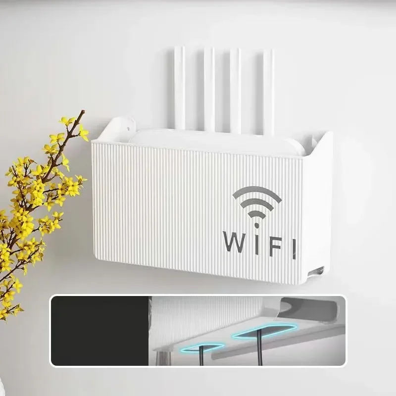 Scaffale Per Router Wifi Wireless Montato A Parete Scatola Portaoggetti In Plastica Abs Router Rack Cavo Staffa Di Alimentazione Scatola Organizer Per
