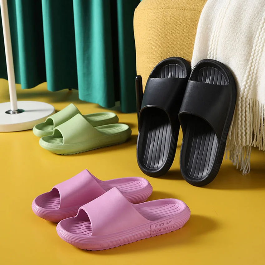 

Women Slippers Cloud Summer Beach Slides Indoor Soft Sole Non Slip Sandals Men Male Ladies Home Flat Shoes Female flip flops