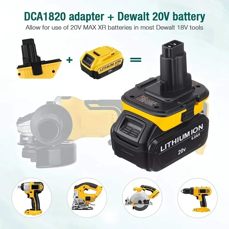 Nový DCA1820 baterie adaptér konvertor pro DEWALT 18V nástroje 20V maxi as i lay dying iontový baterie energie břeh fungovat USB