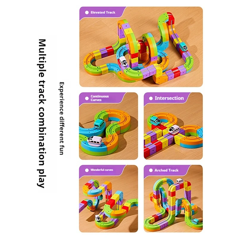 Montessori Toy 2025 Latest Educational Toys Assembly Magic Track Train Set Children'S Toys Non-Remote Control Rail Car Gift Box - 4