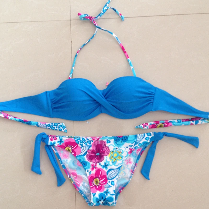 Conjunto de Bikinis brasileños con estampado Floral para mujer, traje