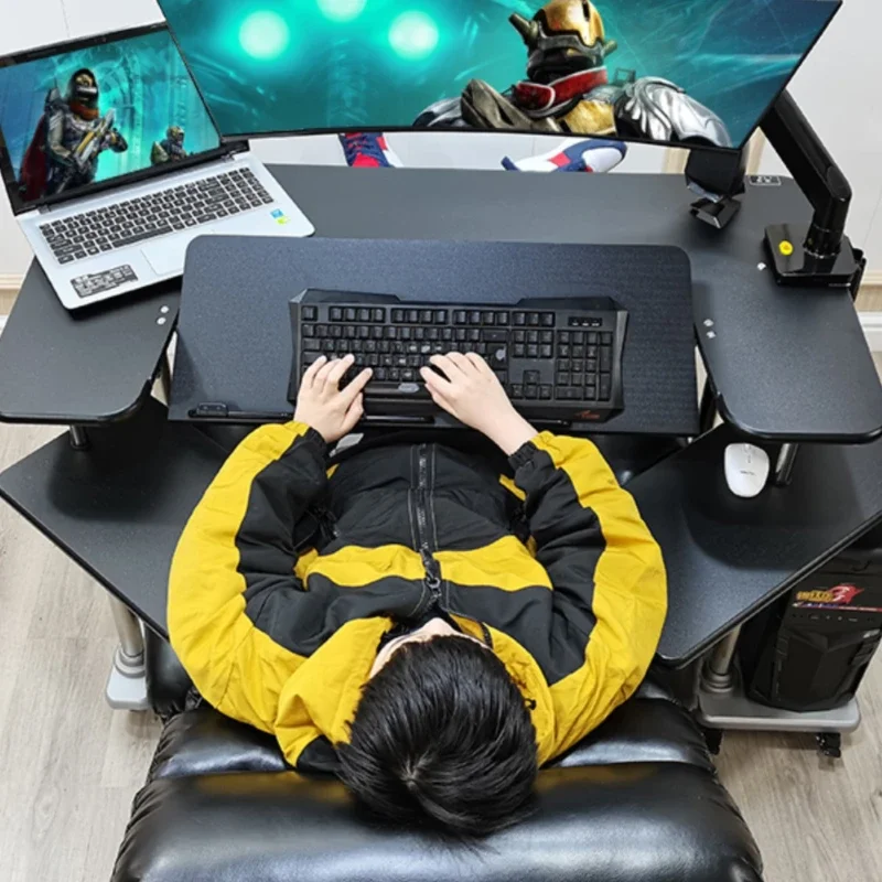 Esports chair, desktop computer table, simple computer table, mobile lifting bracket, household folding lifting table, lazy mobile lifting computer table adjustable bed bedside table folding simple space saving balcony lazy table office furniture craft