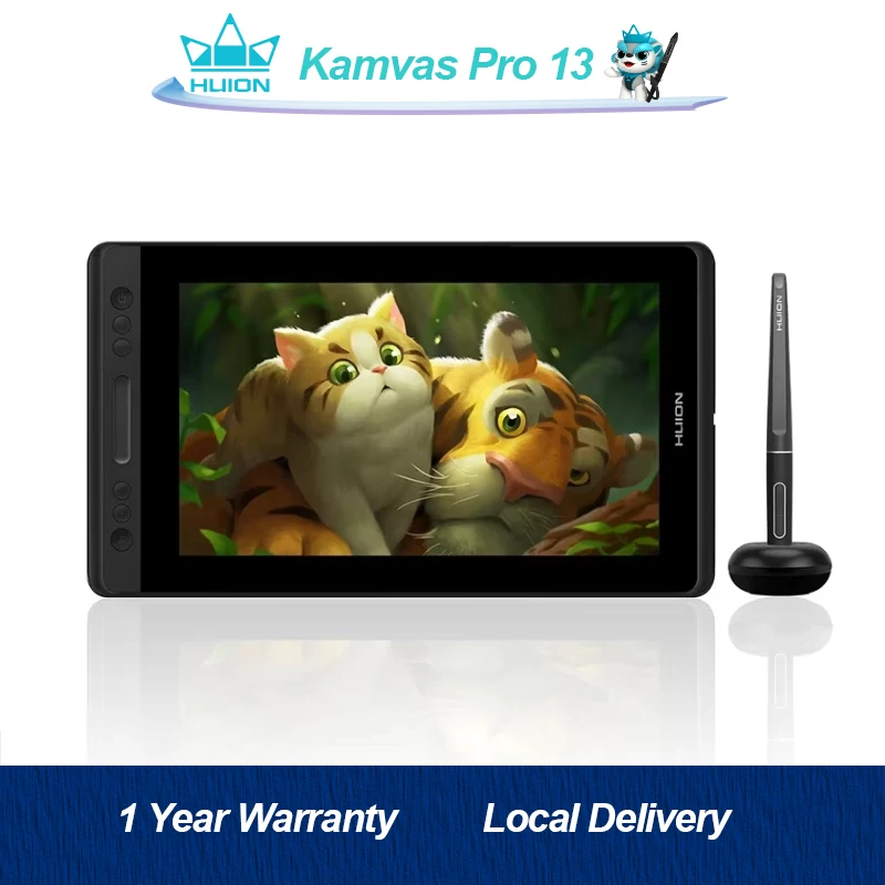 Caneta de tela de 13,3 polegadas Huion Kamvas Pro 13 Tablet gráfico com desenho, compatível com Windows MacOS