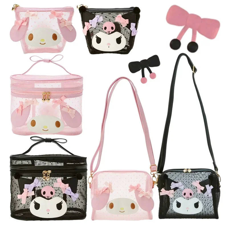 

Портативная косметичка из сетчатой пряжи с изображением животных Мелоди курми, милая Вместительная дорожная сумка для хранения, Наклонная Сумка через плечо, кошелек