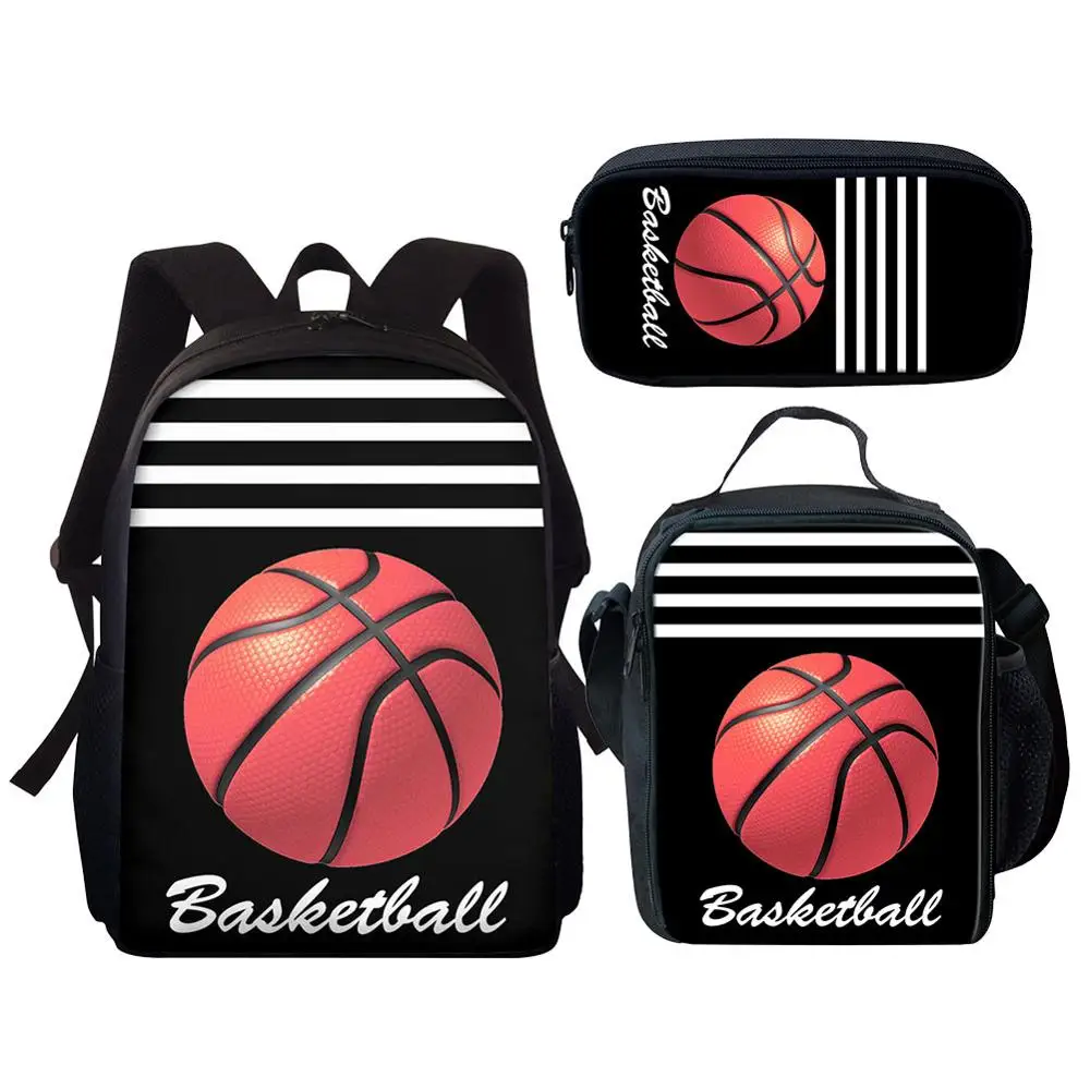 Kids Backpack Fashion Basketball 3D Print School Bags Set For Boys Girls Bagpack Toddlle Back Pack Student Book Bag Schoolbag