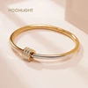 MOONLIGHT Classic Stainless Steel Zircon Bangle For Women Circular Screw Bracelet Female Jewelry Gifts Fashion Accessories 6
