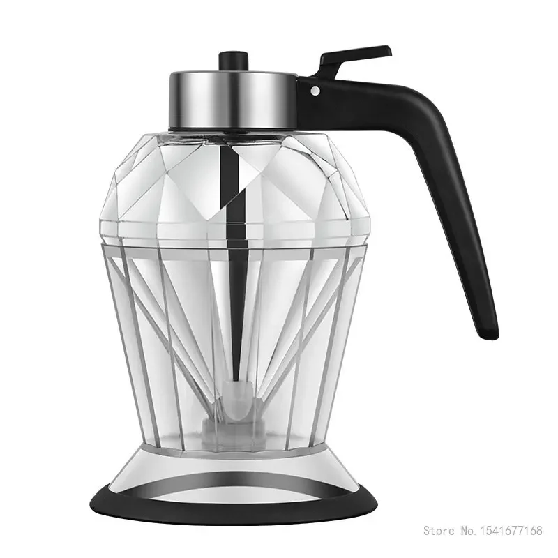 Creative Glass Oil Pot Squeeze Automatic Opening Pressing, Storage Sealed Jar, Home Kitchen Seasoning Bottle, Olive Oil Can, 1Pc