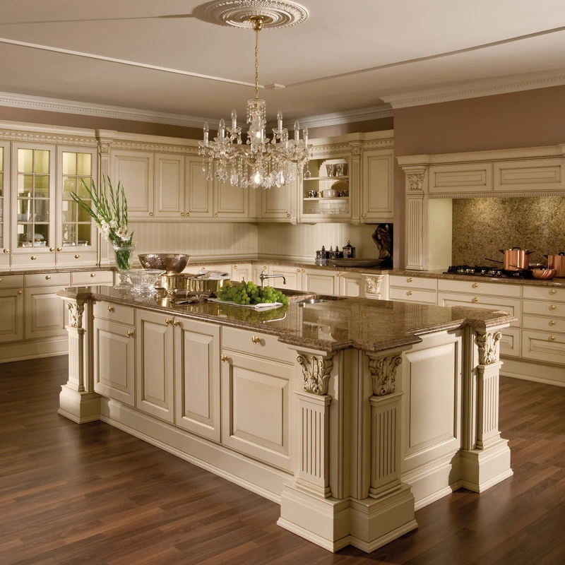 

China RTA Kitchen Furniture Cabinets Solid Wood Luxury Kitchen Cabinets Doors