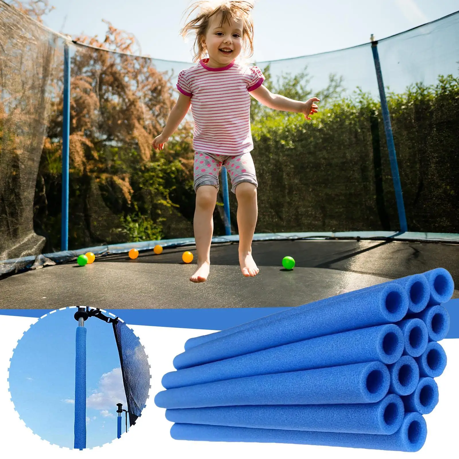 12pcs Replacement Trampoline Poles Trampoline Safety Pole Cover Foam Waterproof Tube Padding Replacement Part accessories