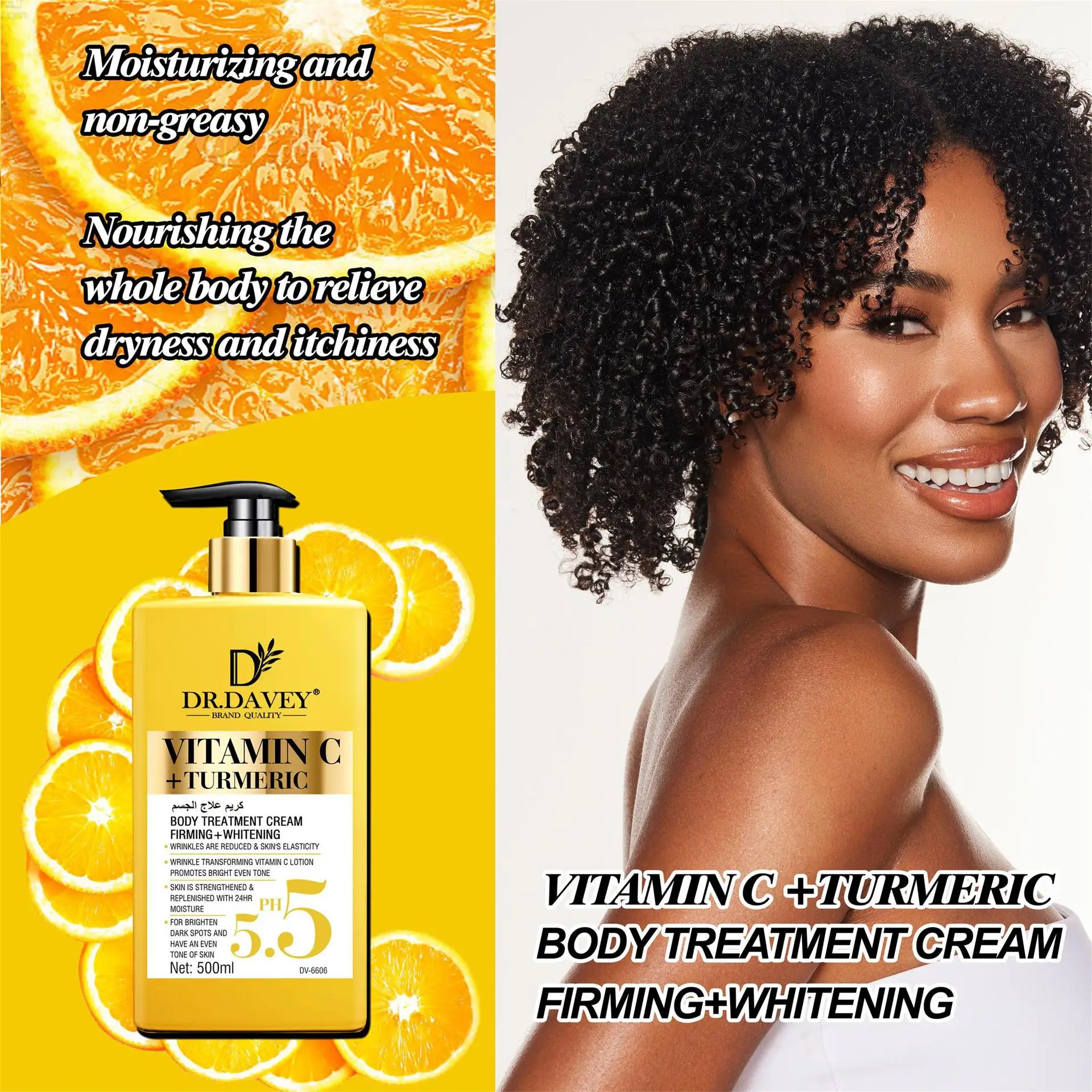 Vitamin C Natural Turmeric Brightening Body Lotion, Reduce Blemish, Acne, Smooth , Glowing & Hydration Cream, For All Skin Types 4