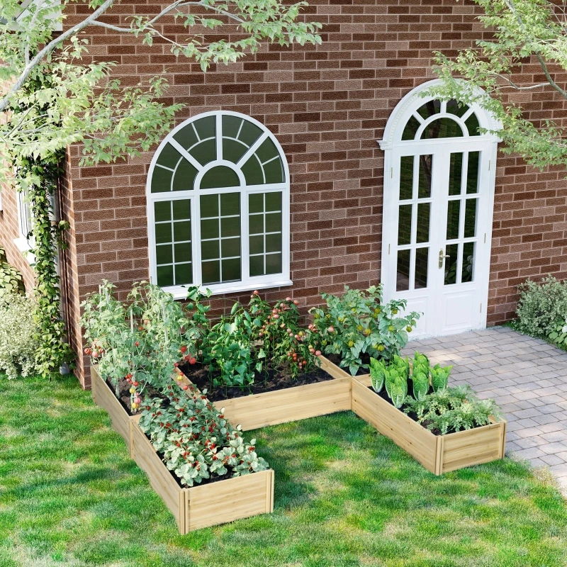 7.5x7.5x1ft Raised Garden Bed, Set of 5 Large Wooden Box Planters for