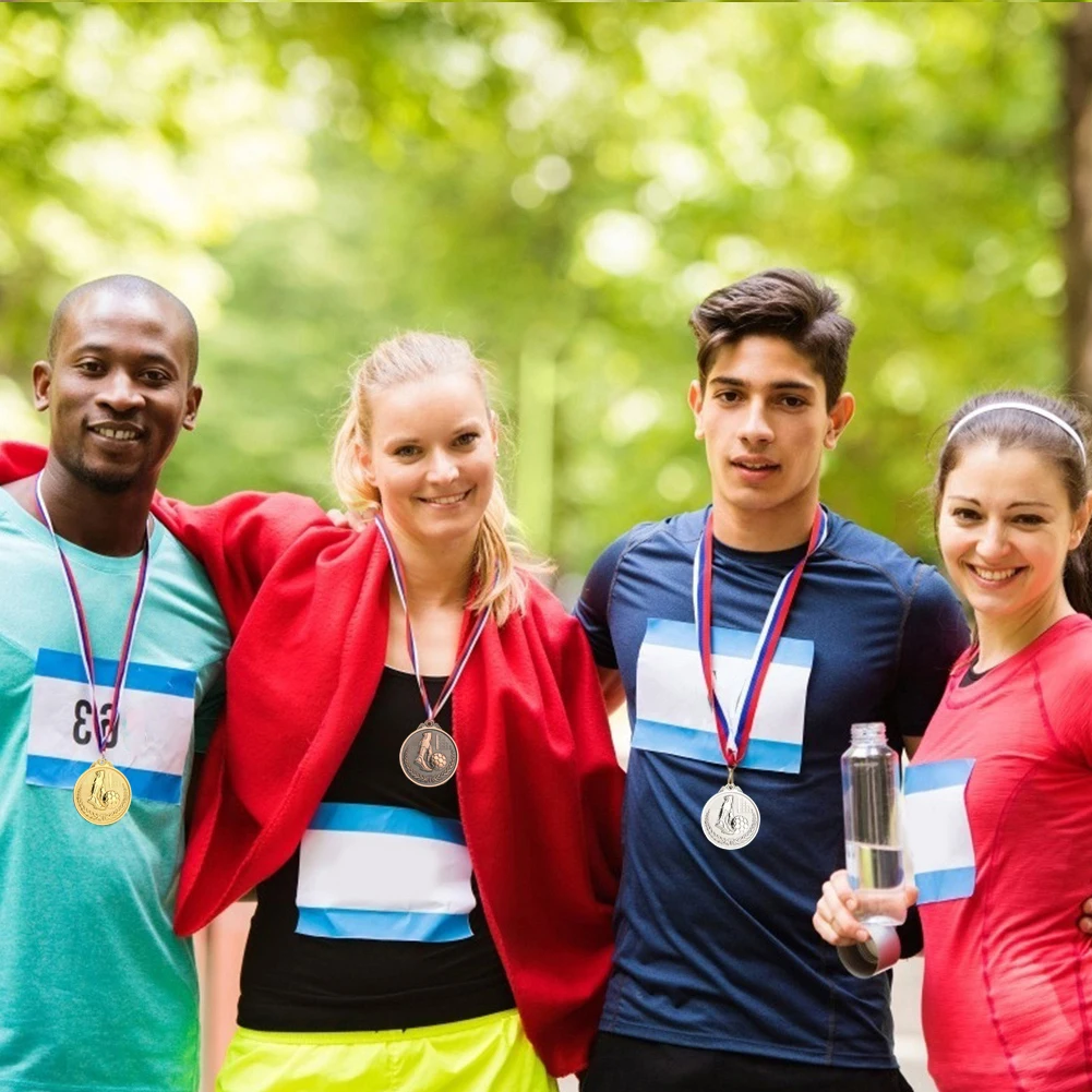 School Sports Football Game Prizes Gold Silver Bronze Medals Commemorative Medal