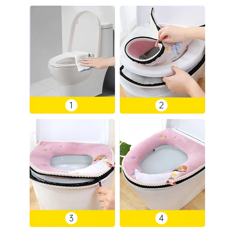 2pcs/set Cushion and lid Cover Toilet Seat Mat Set Universal Soft Washable Closestool Seat Case Bathroom Winter Pad Bidet Mats toilet seat cushion toilet mat set