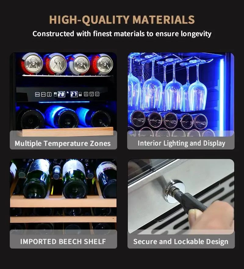 Josoo Digital Euro Cave Wine Vinoteca Fridge Mini Winecooler Wine Cellar Dual Zone