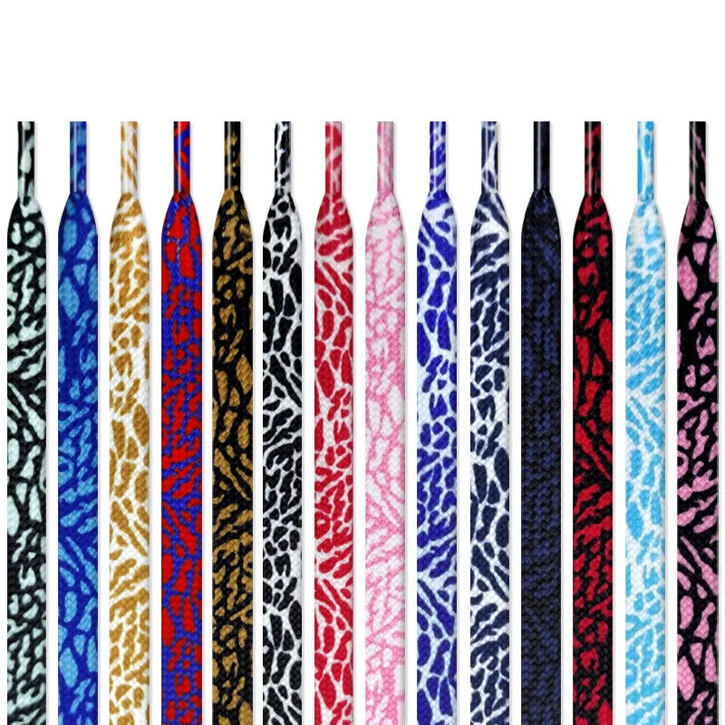 Burst-Crack-Texture-Shoelaces-for-Shoes-Rope-Flat-Leopard-Print ...